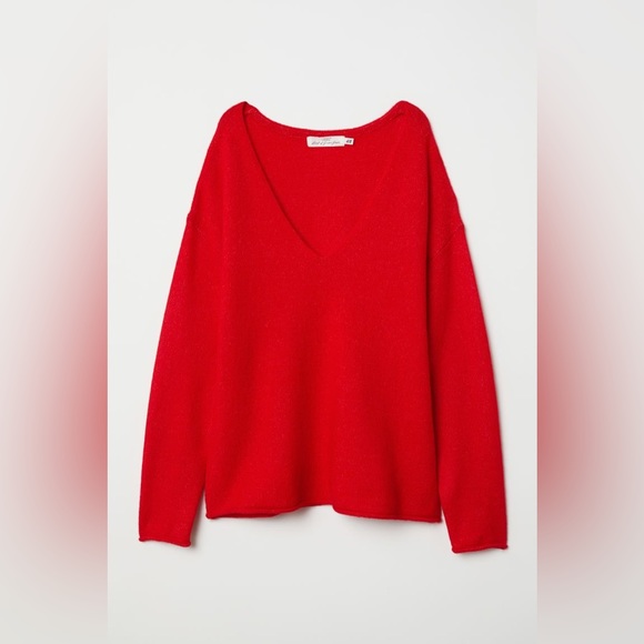 H&M V Neck Sweater | Red - Picture 4 of 4